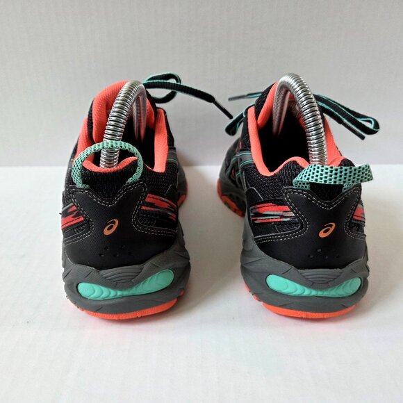 Asics Gel Venture 5 Sneakers Womens 6.5 Black Blue Orange Trail Running Shoes - Picture 7 of 12